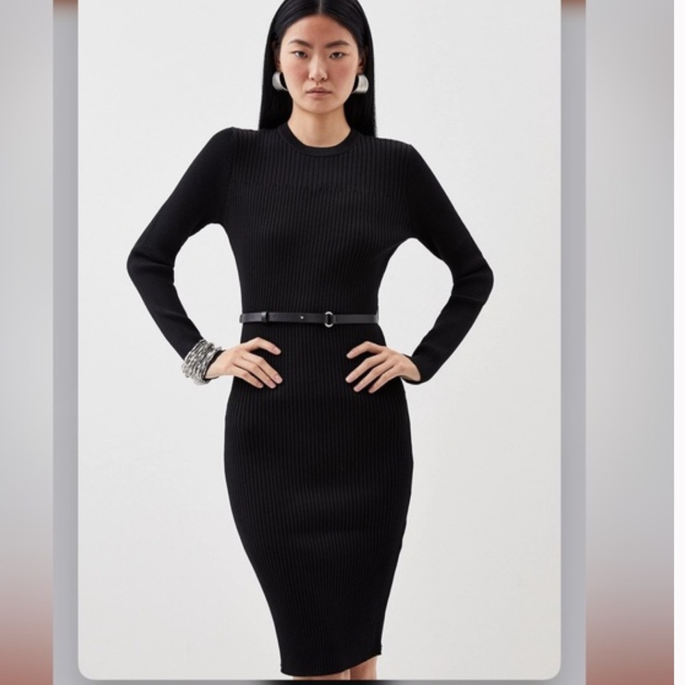 Karen Millen Black Long Sleeve Dress sz M